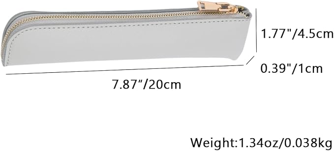 Slim Pencil Case Small Pencil Pouch Pen Case (Gray/FL)