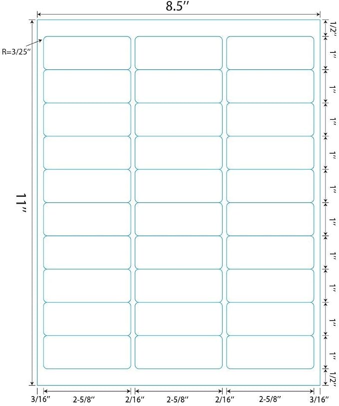 1" X 2-5/8" 30 Up Mailing Labels for Laser/Inkjet Printer,Address Labels,Thermal Labels for Printer,Shipping Mailing Labels (100 Sheets - 3000 Labels)