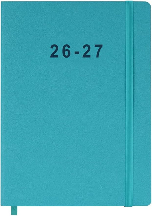 26-27 Academic Planner - Weekly and Monthly Planner, Jul 2026 - Jun 2027, Vegan Leather Cover, Elastic Closure, 7”x9.25”, Teal