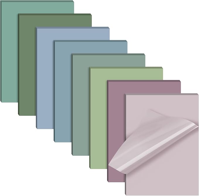Yinder 4 x 6 Inch Transparent Sticky Notes Translucent Sticky Notes 240 Sheets Waterproof Clear Self Memo Pad See Through Back to School Bible Journaling Accessories Office School Supply(Pastel)