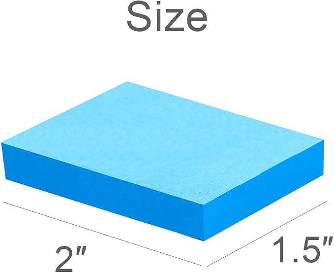 Mini Sticky Notes 1.5x2 Inches,48 Pads, Bright Colors Self-Stick Pads | 75 Sheets/Pad