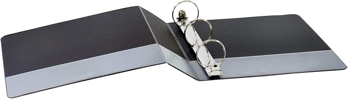 Cardinal 3 Ring Binder,Durable 2 Inch Performer ClearVue Binder, Round Rings, 475-Sheet Capacity, Customizable ClearVue Covers, PVC-Free, Black (67425)