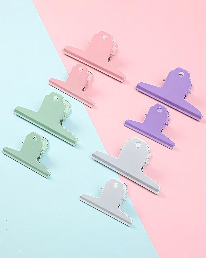 2PCS Extra Large Binder Clips Metal Bulldog Clips Large Paper Clamps Holder Chip Clips for Home School Office Drawing Bag Pink 4inch