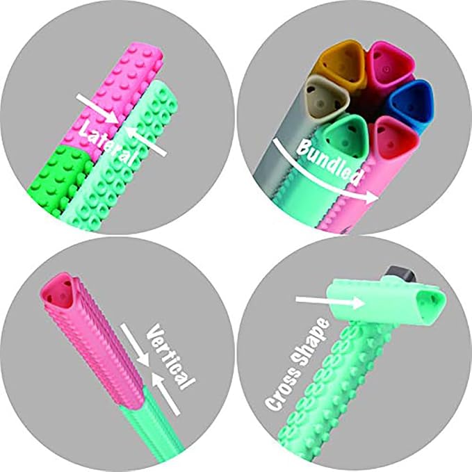 Artline Stix Stackable Brush Markers, Assorted Colors, 6 Pack | Connecting marker pens for hand lettering, calligraphy, coloring, drawing and creative building activities