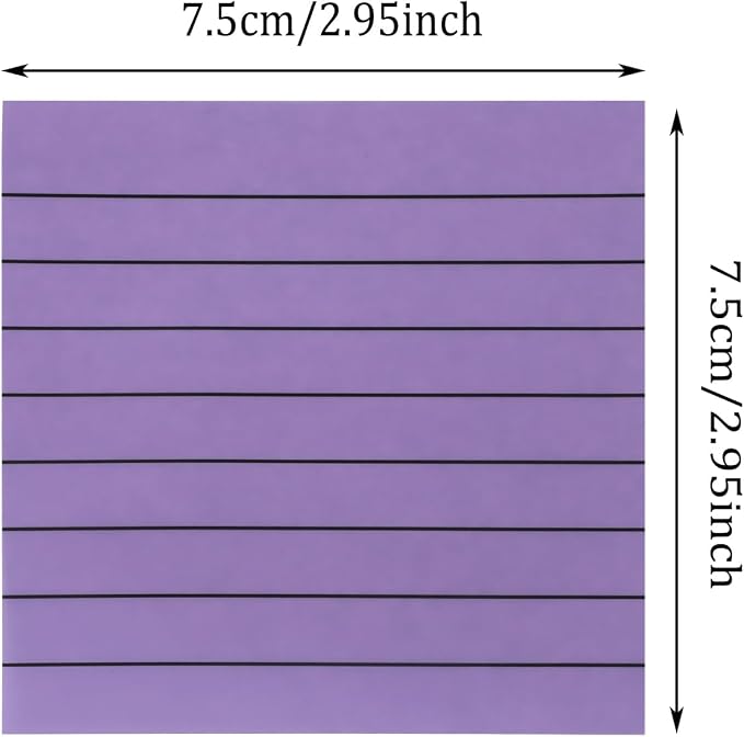 ONLYKXY 4 Pack Transparent Sticky Notes 7.6x7.6CM Self-Stick Book Tabs 200 Sheets Waterproof PET Markers Sticky Notes Pad (Grayish Purple - with Line)
