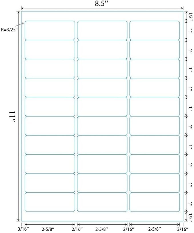 Address Labels 1" X 2-5/8" 30 Up Mailing Label for Laser/Inkjet Printer, Blank White, Permanent Adhesive, Printable Label Sticker Paper (1000 Sheets - 30000)