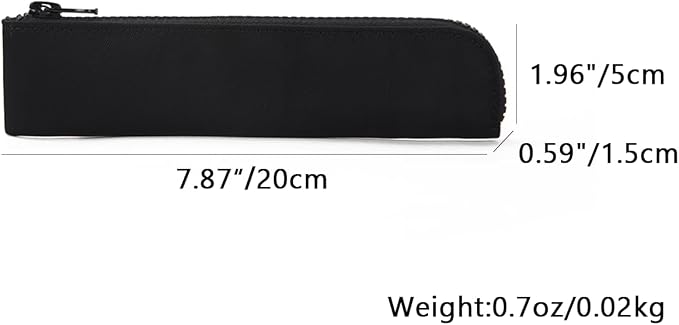 Slim Pencil Case Small Pencil Pouch Pen Case (Black/OF)