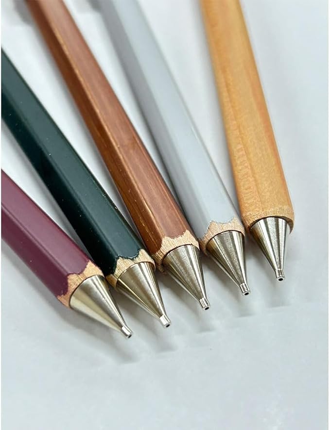 Kitaboshi 0.7mm Mechanical Pencil, Wooden Barrel, #0 2B, Black Lead, Dark Green, 1ea (W07-600DG)