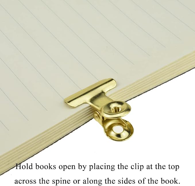 HAHIYO 0.87inch Light Gold Bulldog Clips Metal File Hinge Binder Clips Clamps Save Space Strong Spring Jaws Rock Solid Grip Book Lay Flat Deburred Edge for Hang Photos Wall Grid Dog Food 30PCS