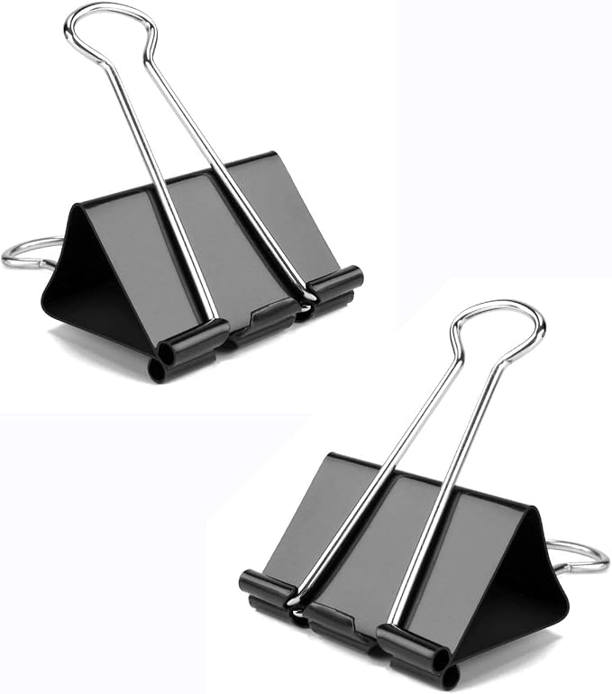 Mini Binder Clips, 144 Pack, 5/8 Inch, Black, Standard 15mm, Micro Paper Clips, Fold Clamp, Capacity 0.23 Inch, Office and School Supplie