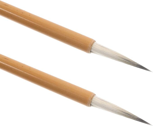 MERRYHAPY 2pcs Reusable Fine Tip Art Delineating Brush for Pottery Painting and Calligraphy Portable Watercolor Brush Pens with Comfortable Handles for Detailed Drawing and Random Color