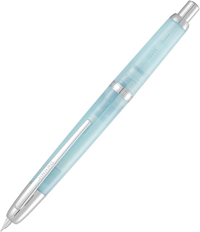 JINHAO 20 Ice Blue Resin Press Fountain Pen F Nib Writing Ink Pen with Converter School Office Stationery Gift