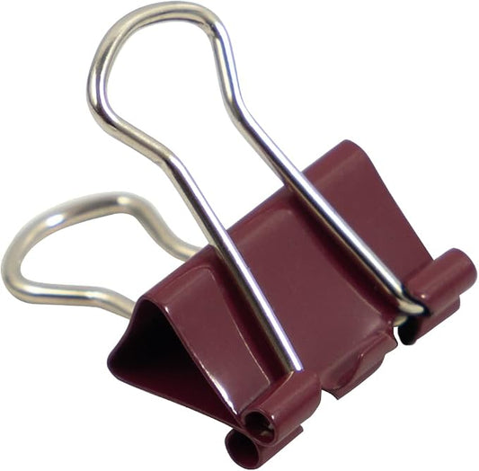 JAM PAPER Colorful Binder Clips - Extra Small - 3/5 Inch (15 mm) - Burgundy Binderclips - 30/Pack