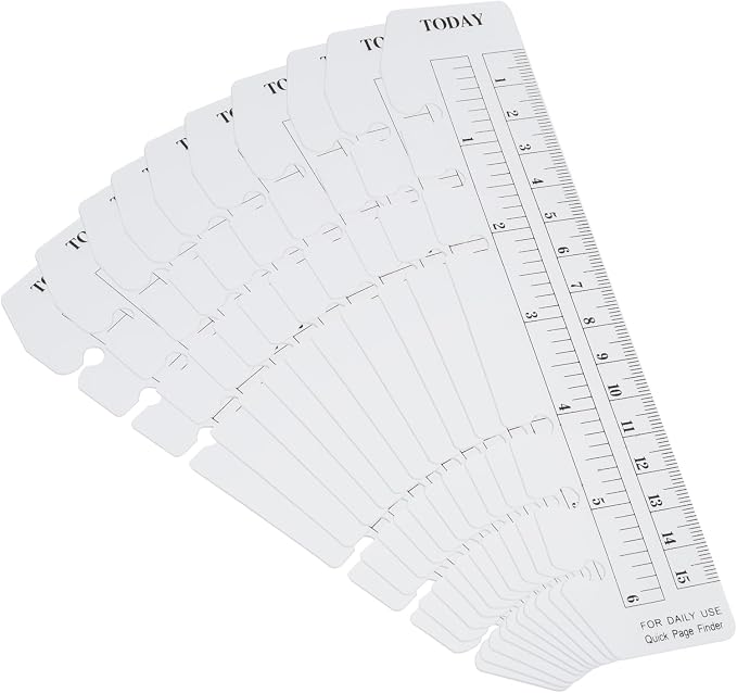 PATIKIL 7.1"x1.6" Bookmark Ruler, 20 Pack Snap-in Ruler Page Marker Book Mark Measuring Tools for A6 Size 6-Hole Binder Notebook, Clear