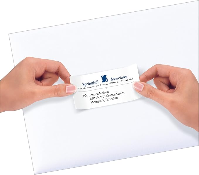 Avery Repositionable Printable Shipping Labels with Sure Feed, 2" x 4", White, 250 Blank Mailing Labels (58163)