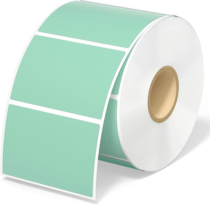 MUNBYN 2.25x1.25 Thermal Labels, 1000 Sheets/Roll, Green | Strong Adhesive, Non BPA&BPS for Small Business, Shipping,Mailing, Bakery, Price Tag
