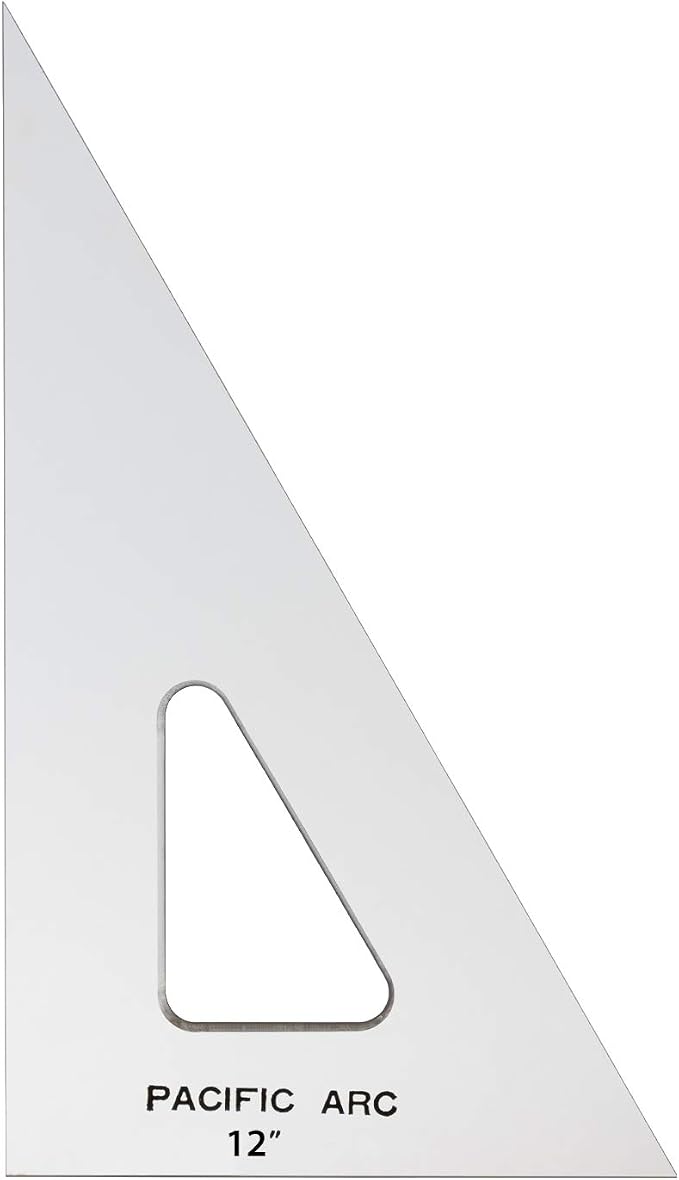 Pacific Arc Drafting Triangle, 12-inch, 30/60/90 Degrees, Clear Acrylic