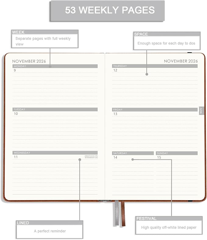 2026-2027 Planner - Planner 2026-2027 Weekly and Monthly with Stickers, JUL. 2026 - JUN. 2027, 5.75" X 8.25", Academic Calendar Planning with Premium Paper, Pen Holder, Inner Pocket and 44 Notes Pages