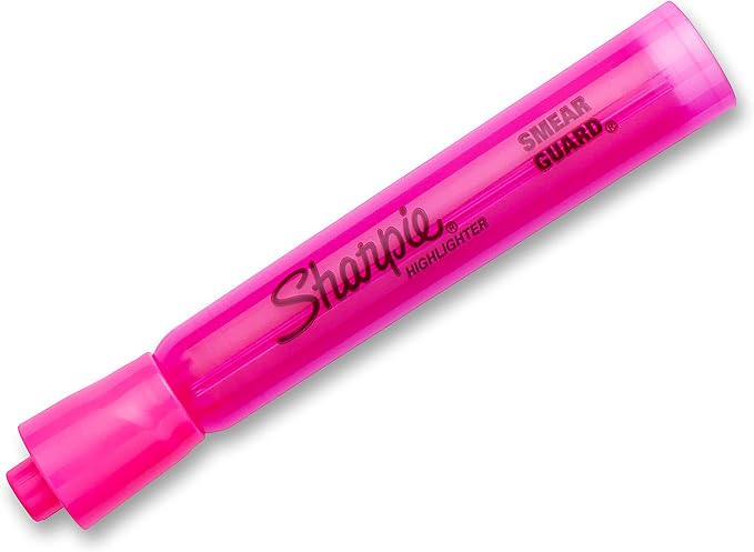 SHARPIE Tank Style Highlighters Chisel Tip Fluorescent Pink Box of 12 (Pack of 12)