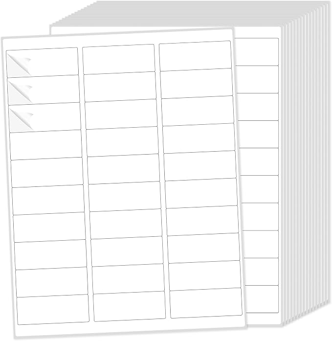 THEBLUETOUCH 1500 pcs Matte White Address Printable Labels, 1" x2-5/8 | 50 Sheets, 30 Labels Per Sheet, Blank Mailing Stickers, Compatible with Laser and Inkjet Printers for Shipping Address Use
