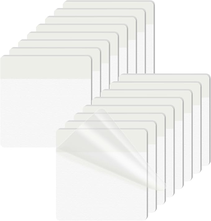 KICNIC Transparent Sticky Notes, 480 Pcs 3x3 Inch, Self-Adhesive Waterproof, See-Through Translucent Sticky Notes for Books, Bible, Page Markers, School Office College Supplies (Clear White)