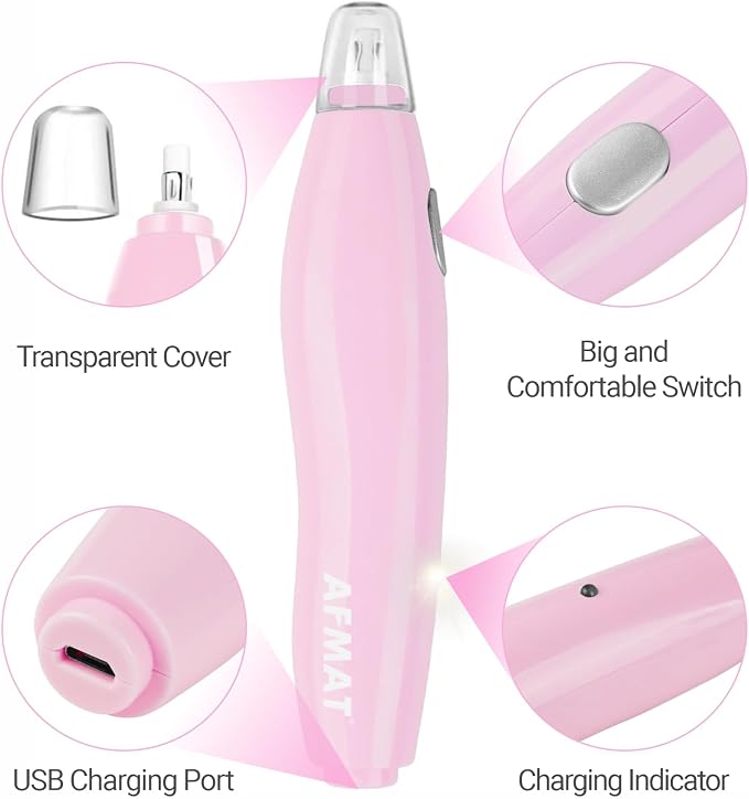 AFMAT Electric Eraser, with 140 Eraser Refills, Rechargeable Pencil Erasers for Artists, Electric Erasers for Drafting, Drawing, Painting, Sketching, Architectural Plans, Detailer Tool EE04(Pink)