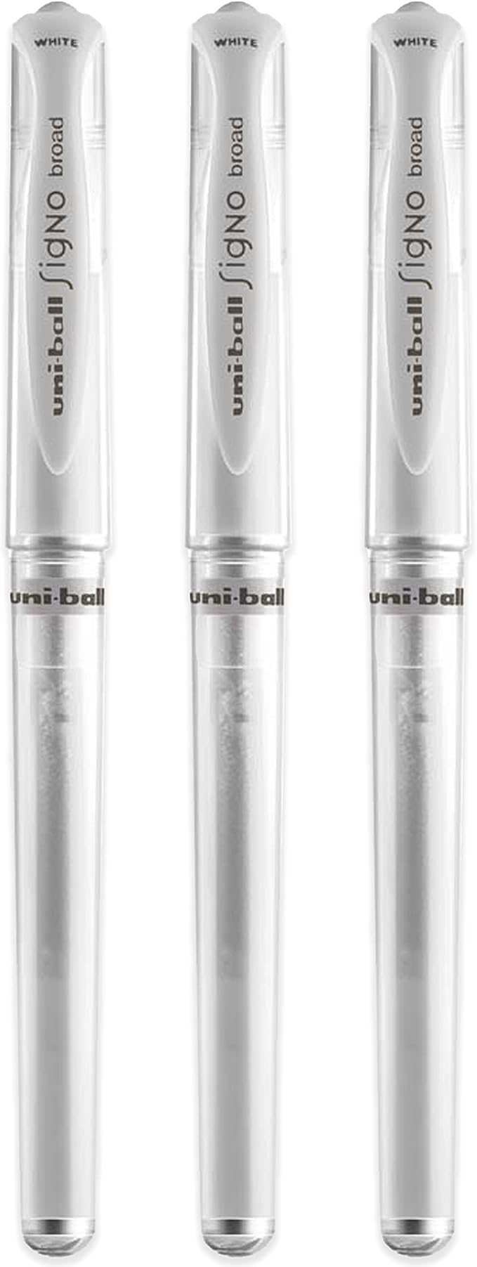 Uni-Ball UM 153 Signo Broad Point Gel Pen - White - Pack of 3