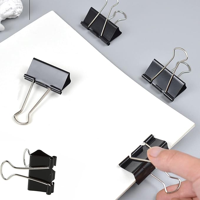 Medium Binder Clips 1.6 Inch (60 Pack), Large Binder Clips Medium Paper Clamps for Office and Home Supplies, Black | Large binder Clips medium paper clamps for Office and Home Supplies