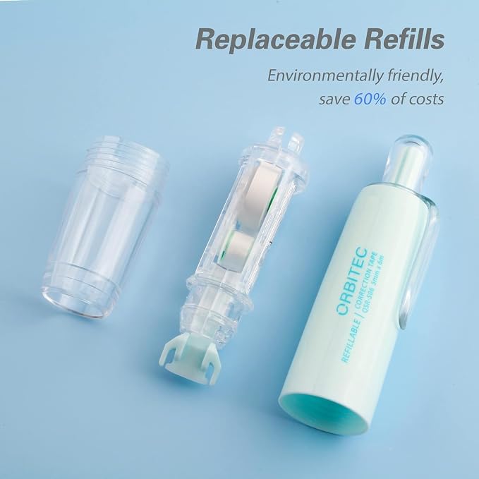 Refillable Retractable White Correction Tape, Mini Small Japan Aesthetic Cute Correction Tape Pen, with Easy to Refill Pen Applicator,for Kawaii School Office Supplies