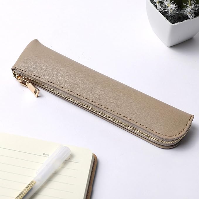 Slim Pencil Case Small Pencil Pouch Pen Case (Black/FL)