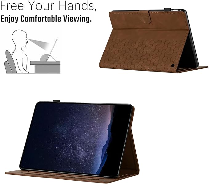 DTangLsm for Amazon Kindle Fire 10 Case & Fire HD 10 Plus Tablet Case,Brown | (13th/11th Generation 2023/2021 Release) 10.1" Slim Folding Stand Folio Cover for Fire HD 10 11th/13th Gen Case, Pen Holder