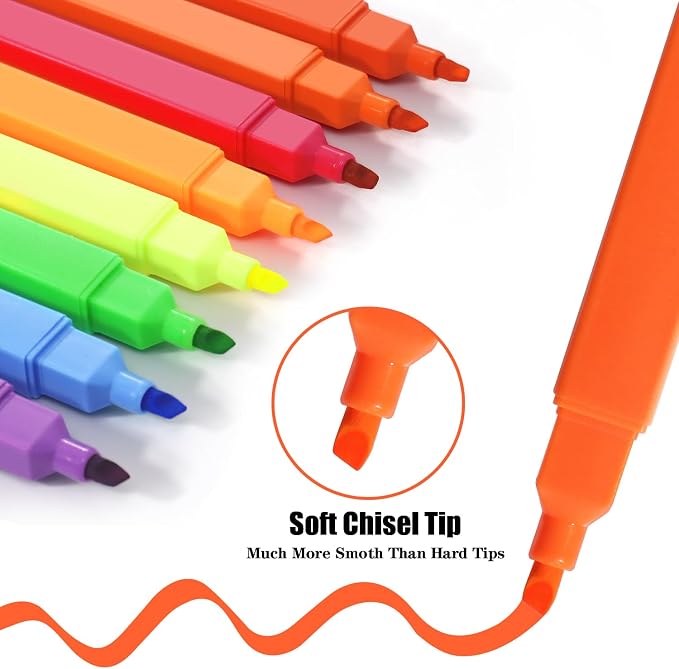 Vitoler Highlighters, Assorted Colors,Dry Fast,Chisel Tip,8Pcs | cute bright colol,high quality for bible study,books,journal,writing,school office