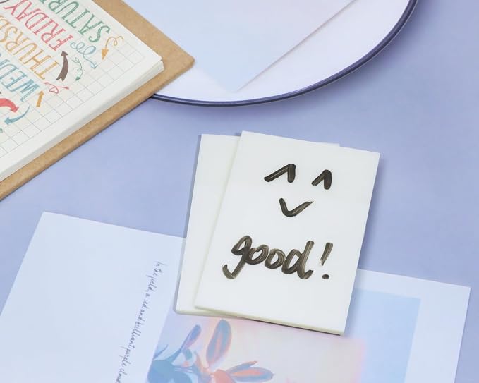 ONLYKXY 2 Pack Rectangle Transparent Sticky Notes 2.95x1.96inch Waterproof Index Sticker Self-Stick Book Tabs 100 Sheets PET Markers Sticky Notes Pad (White)