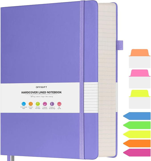 College Ruled Notebook 8.5" x 11", 312 Numbered Pages Lined Leather Journal | Extra-Thick with 2X Writing Space, 100gsm No Bleed Paper, Hardcover, Lay-Flat, for Work, School, Meeting Notes & Journaling