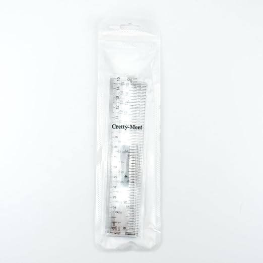 3 PCS Clear Plastic Ruler 6 Inch School Straight Short Transparent Small Ruler Measuring Tool for Drawing Straight Lines Underlining, Bookmark