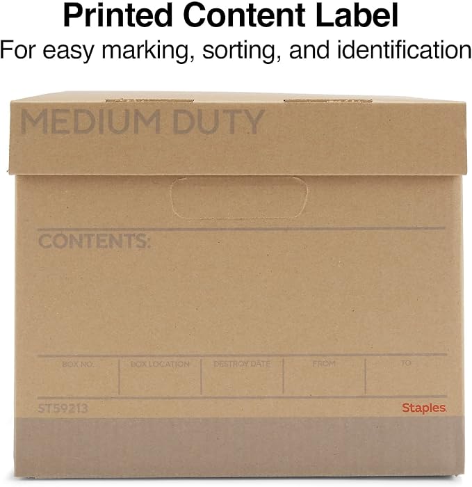 STAPLES Medium Duty 100% Recycled Storage Boxes Letter/Legal Size 12/Pack