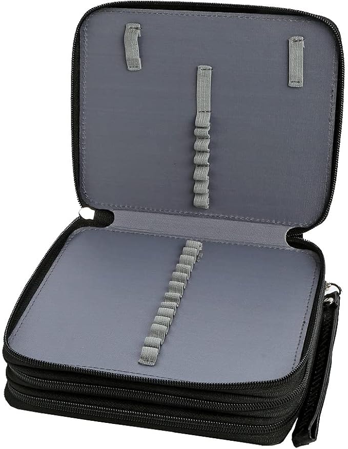 PU Pencil Case - 72 Slots Colored Pencil Case Organizer with Zipper for Watercolor Pens, Pencil Case Organizer for Artist