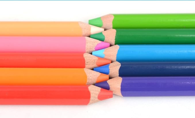 oil based soft core triangular color pencil, 12 colors, bold lead