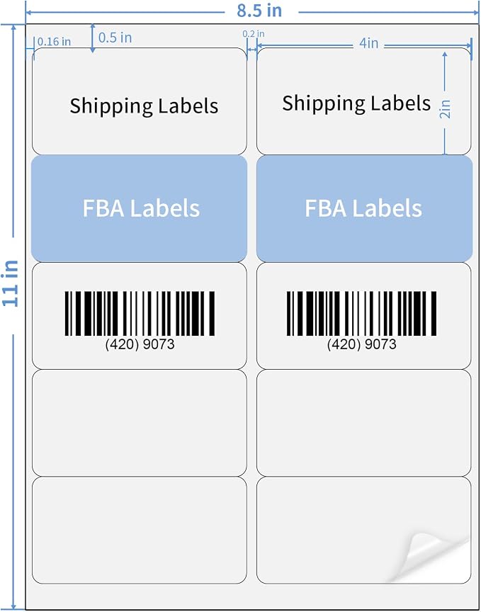 STARLIBOO Transparent Stickers Labels - 2" x 4" Address Labels Mailing Stickers for Laser/Inkjet Printer 8.5"×11"- 20 Sheet