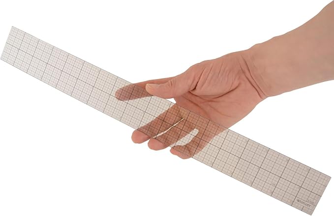 Westcott Transparent Beveled Graph Ruler with Zero-Centering Scale, Back-to-School, School Supplies, Classroom Supplies, 2 X 18-Inch