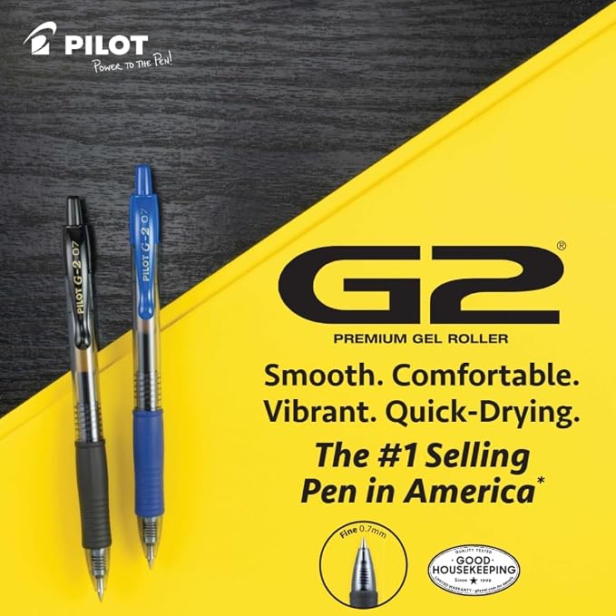 Pilot G2 Premium Gel Roller Pens, Rainbow Gel Pens, G2 Rainbow Colors Pack, 8 Pack Pouch, Fine Point 0.7 mm, Assorted