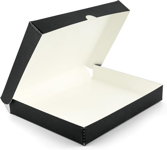 Lineco Clamshell Archival Storage Box, 16.5x20.5x1.75 Inch, Black | Acid-Free with Metal Edge Boxboard, Organize and Store Photos Documents Cards Negatives Magazine Prints Family Records DIY