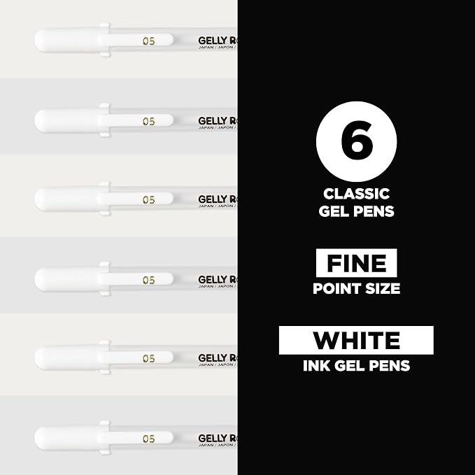 Sakura Gelly Roll Classic 05 (Fine Pt.) 6pk Pen, White