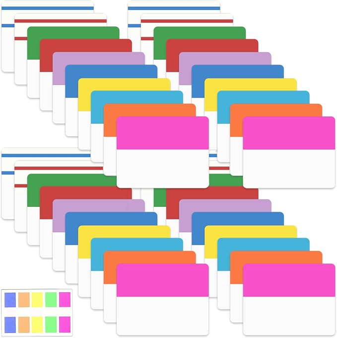 ELII 900 Pcs 2 Inch Sticky Index Tabs - Colorful Writable Book Tabs | Transparent for Notebooks,Annotating,Self Adhesive,Labels for Pages ,Repositionable,Tape Flags,File Folders,Smooth Writing