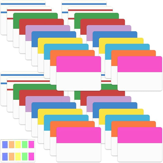 ELII 900 Pcs 2 Inch Sticky Index Tabs - Colorful Writable Book Tabs | Transparent for Notebooks,Annotating,Self Adhesive,Labels for Pages ,Repositionable,Tape Flags,File Folders,Smooth Writing