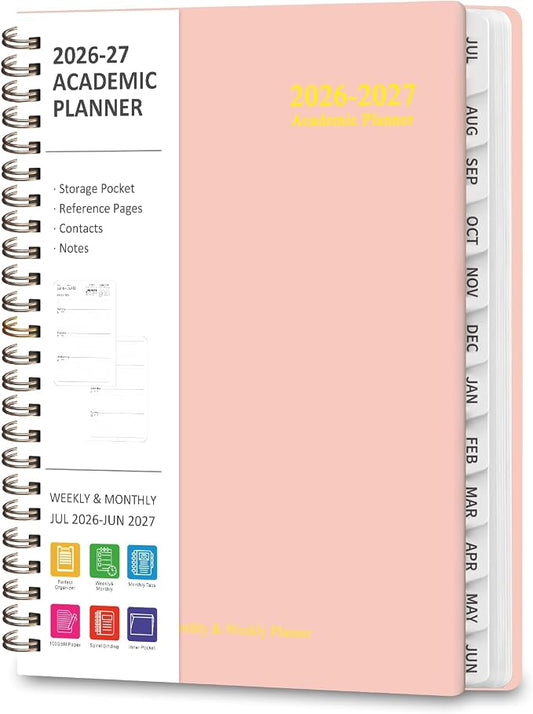 Planner 2026-2027, Weekly and Monthly Academic Planner, July 2026 - June 2027, Hardcover Calendar Agenda Book for School Year Planning, School Supplies for Teacher and Student, A5(6.3'' x 8.5'')