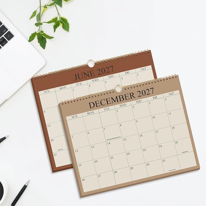 2026-2027 Calendar - Wall Calendar 2026-2027 from July 2026 Until December 2027,18 Months Calendar with Premium Paper, Twin-Wire Binding & Hanging Hook, 8.5" x 11", Green
