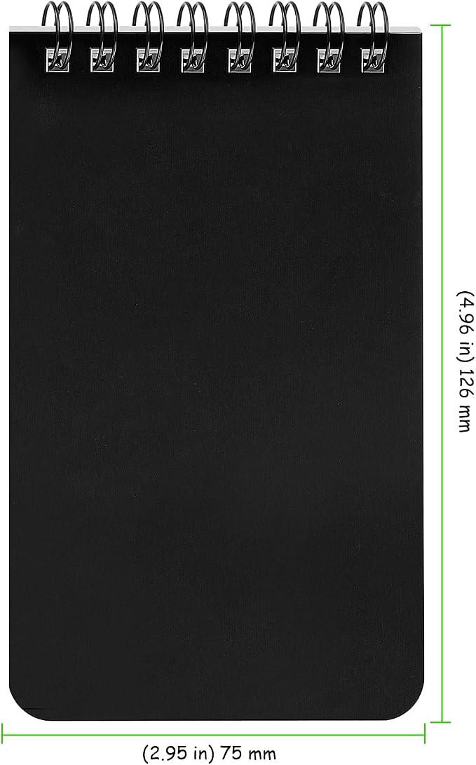 50 Pack Mini Spiral Notebooks, 3x5 Inches Pocket Notepad, 60Sheets/120Pages Memo Notepads for Home, Office, Travel, Black Cover