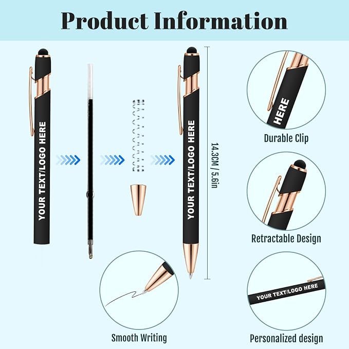 ENOMY Personalized Notebook Journal with 10 PC Pens Gifts Set Custom Notebook 240 Pages A5 Lined Journal for Men Women Hardcover Notebooks for Work College Graduation Gifts, Deepblue