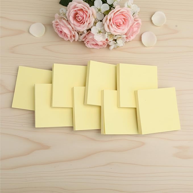 Sticky Notes Pop Up Sticky Notes 8 Pads 3x3 100 Sheets Yellow Large Self-Stick Stickies Note Pads Teacher Back to School Supplies and Oﬃce Products